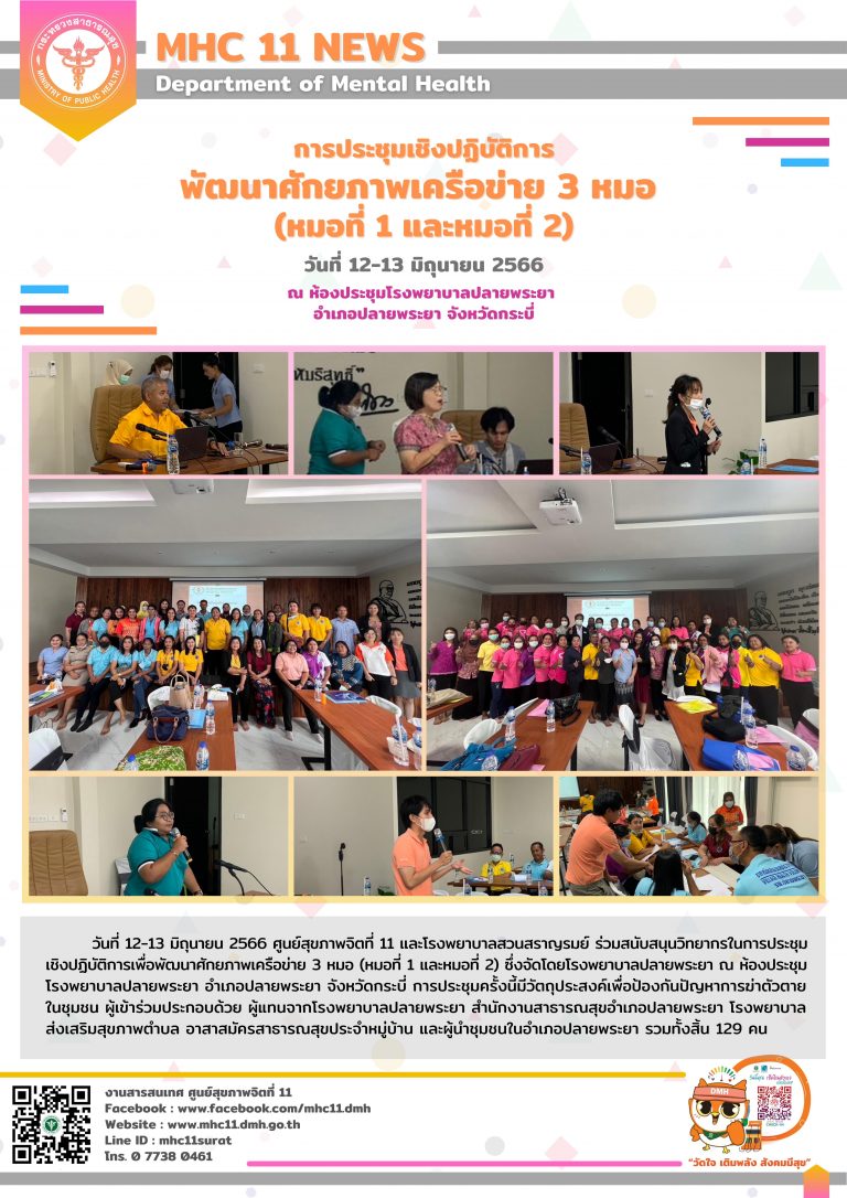 การประชุมเชิงปฏิบัติการเพื่อพัฒนาศักยภาพเครือข่าย 3 หมอ 12 13 06 2566