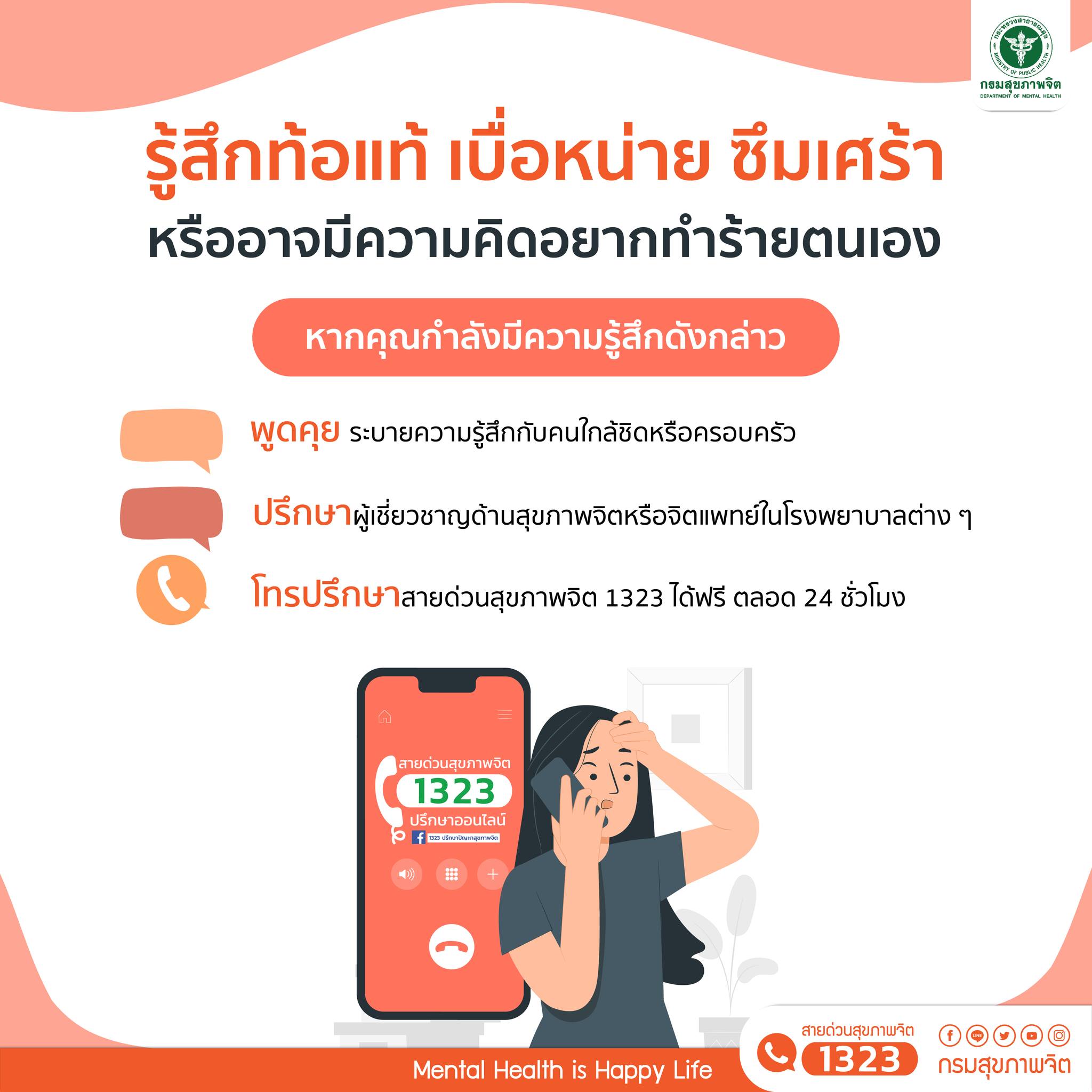 รู้สึกท้อแท้ เบื่อหน่าย ซึมเศร้า หรืออาจมีความคิดอยากทำร้ายตัวเอง