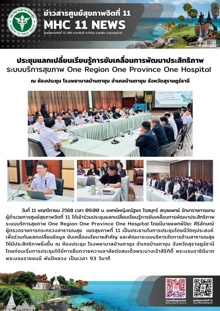 ประชุมแลกเปลี่ยนเรียนรู้การขับเคลื่อนการพัฒนาประสิทธิภาพวันที่ 11 พฤศจิกายน 2568