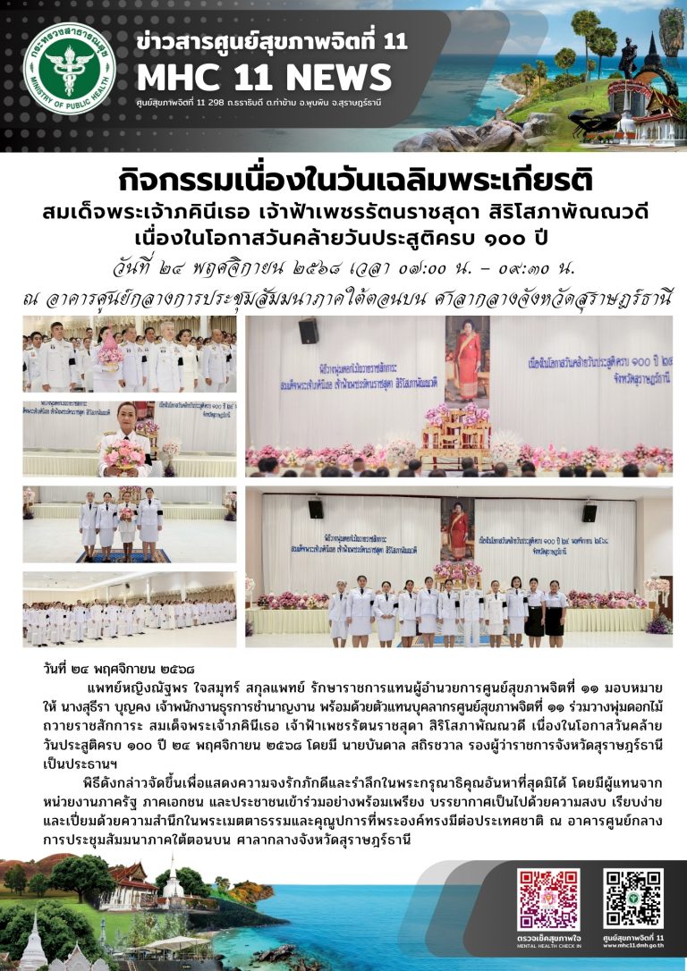 วันเฉลิมพระเกียรติสมเด็จพระเจ้าภคินีเธอ เจ้าฟ้าเพชรรัตนราชสุดา 24 11 2568
