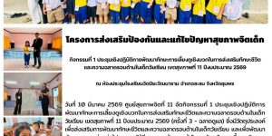 โครงการส่งเสริมป้องกันและแก้ไขปัญหาสุขภาพจิตเด็ก 10032569