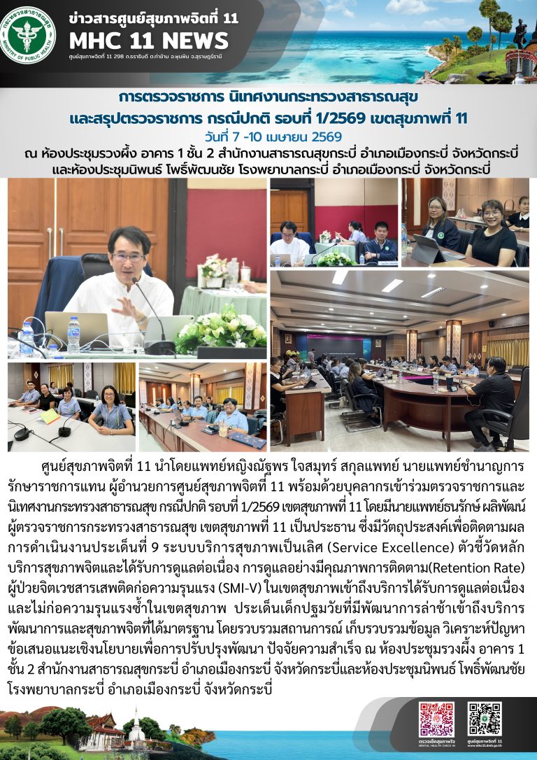 สรุปผลการตรวจราชการและนิเทศงานกระทรวงสาธารณสุข รอบที่ 1/2569 07 10 04 2569